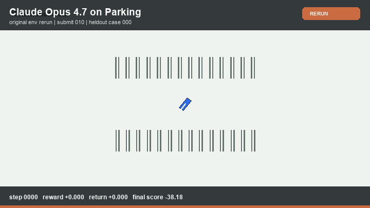 Claude Opus 4.7 Policy rerun in Parking