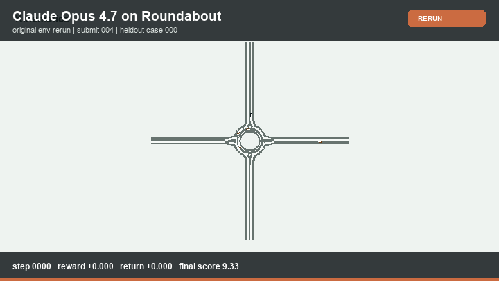 Claude Opus 4.7 Policy rerun in Roundabout