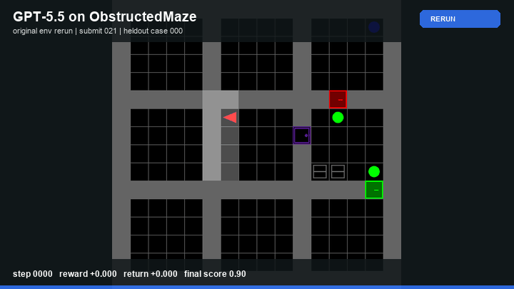 GPT-5.5 Policy rerun in ObstructedMaze