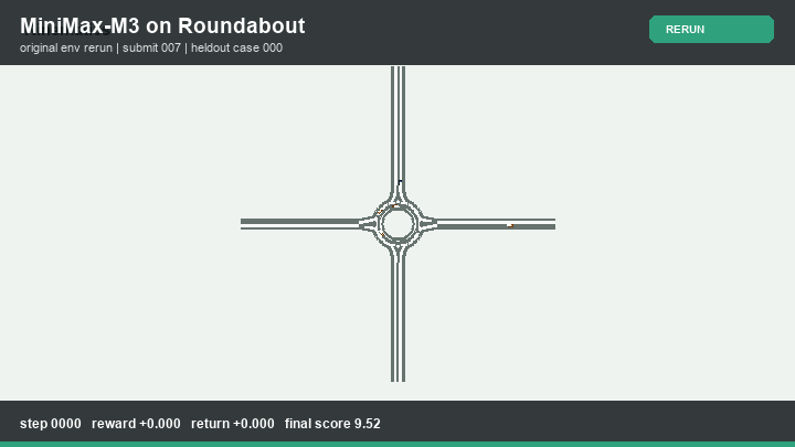 MiniMax-M3 Policy rerun in Roundabout